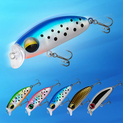 5pcs Mixed Colors Minnow Fishing Lures, Artificial Hard Bait for Trout, Bass, Panfish Fishing