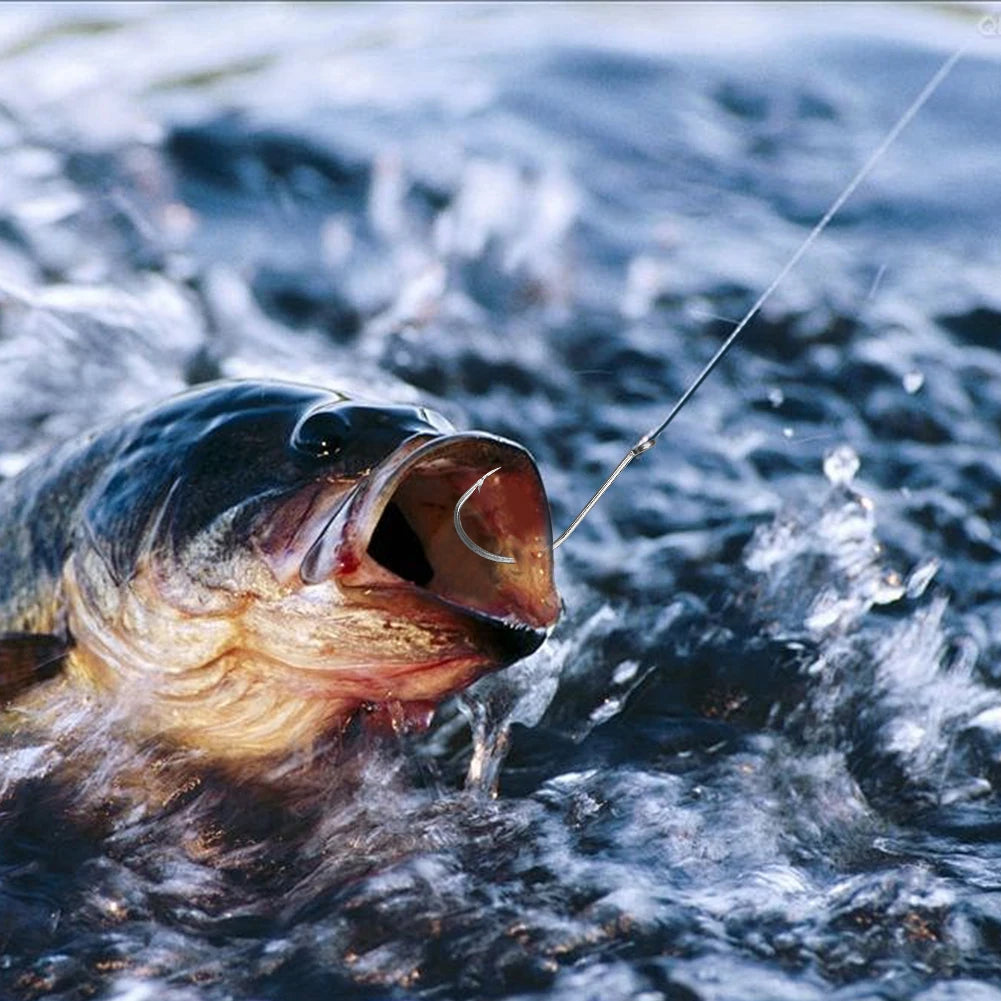 80Pcs Fishing Hooks Stainless Steel Fish Hooks, Saltwater Fishing Barbed Hooks