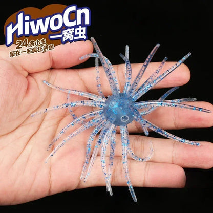 -HOT NEW TECHNIQUE for BASS- Texas Rig or Jighead, Fish This Floating Soft Bait Like any other Plastic for BASS
 2.7g 8.2g 24 Tentacled Urchin Nest- Soft Plastic Bait Ball for BIG BASS, Perch, Mandarin Fish, Snakefish, Catfis