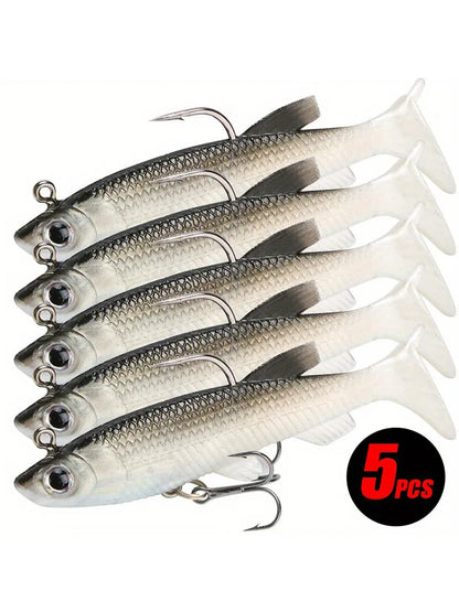 5Pcs Realistic Soft Bait-8Cm Swim-Bait-High-Quality Sharp Hooks- for Freshwater/Saltwater PREDATORS