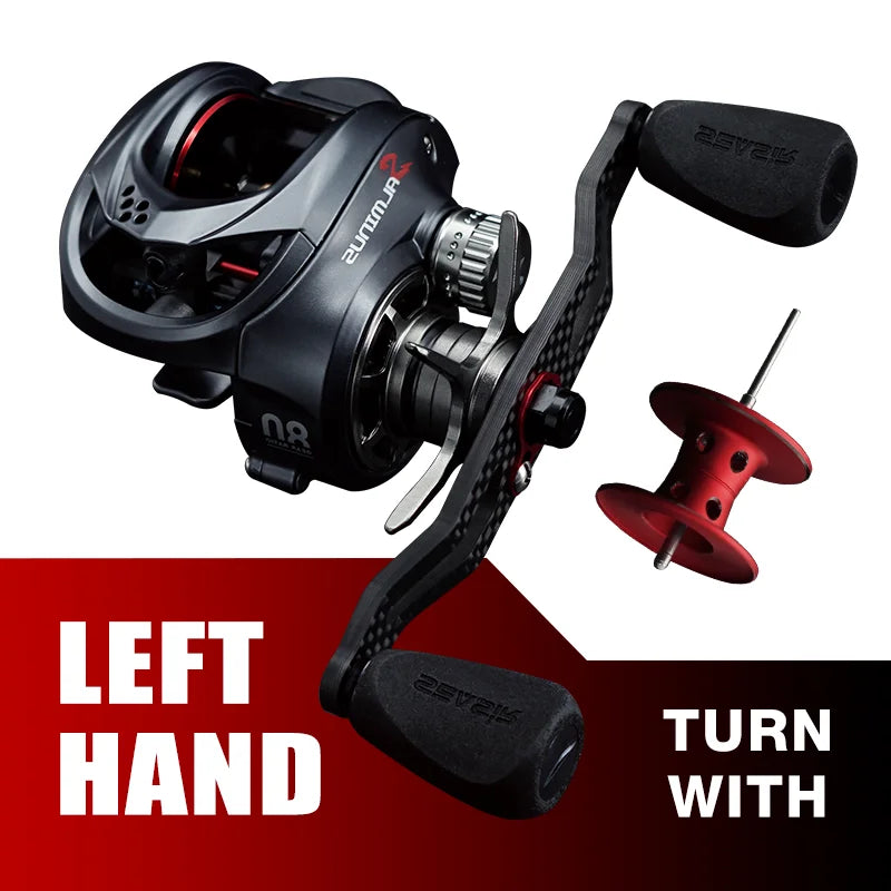 Seasir Salminus Baitcasting Fishing Reel Max Drag 12Kg 8.0:1 High Gear Ratio Metal Aluminum Frame