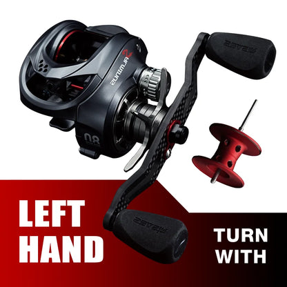 Seasir Salminus Baitcasting Fishing Reel Max Drag 12Kg 8.0:1 High Gear Ratio Metal Aluminum Frame