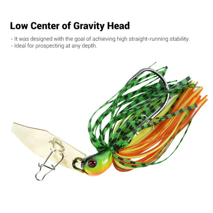 Noeby Chatterbait 10.5g 14g 21g 28g 35g Bladed Jig with Needle Stinger Hook, for Bass, Pike and ALL PREDATORS