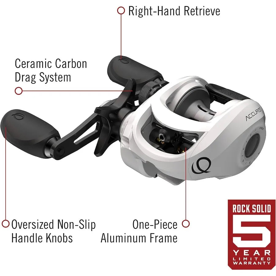 Accurist Baitcast Fishing Reel Size 100, with Oversized NonSlip Handle, and Continuous AntiReverse Clutch, HeavyDuty