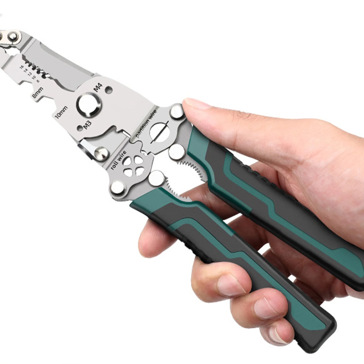 Multifunctional Foldable Wire Stripper, High-Hardness Cutting Edges, Crimper Cable, Cutter Plier