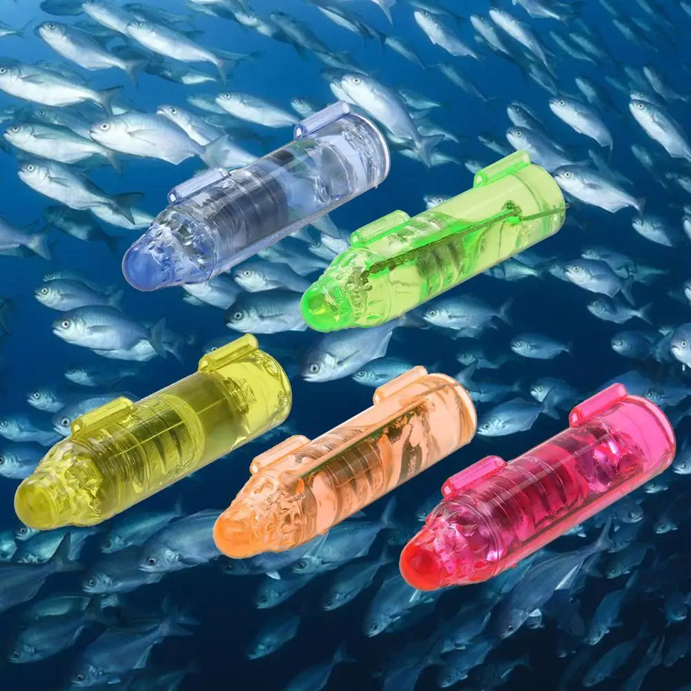 1-10PCS Underwater Mini Fish Attraction Indicator Lure LED Flashing Light Bait Fishing Tools Deep Drop Light, Squid Bait