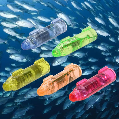 1-10PCS Underwater Mini Fish Attraction Indicator Lure LED Flashing Light Bait Fishing Tools Deep Drop Light, Squid Bait