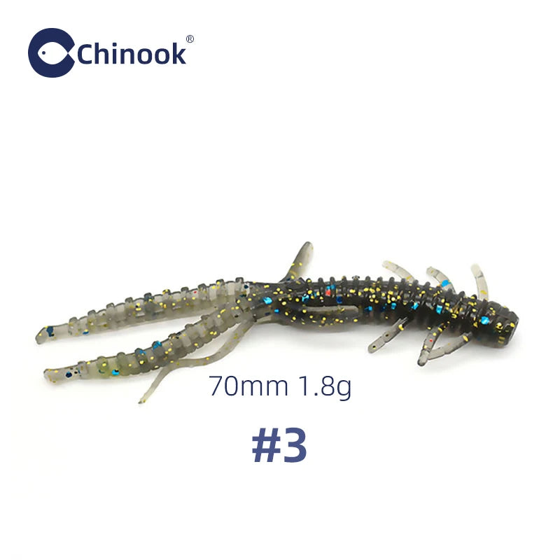 Chinook Split Tail, Soft Bait - Silicone Finesse Bait, Crawfish