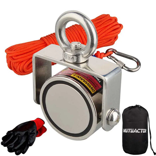 Rotatable TWO side Fishing Magnet Set140KG, 180KG, 300KG,  Heavy Duty Neodymium Rare Earth Swivel Magnet with 65Ft Cord
