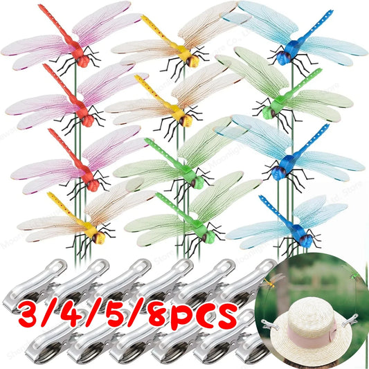 31CM Simulation Dragonfly Clip, Bug Deterrent- Realistic Dragonfly Hat Clip, Bug Repellent Dragonfly