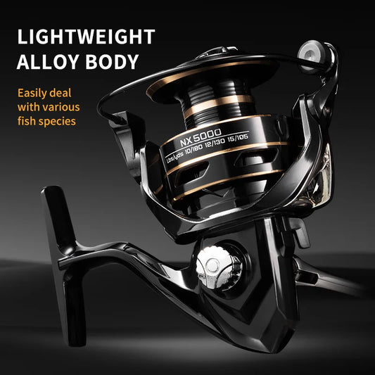 NX Spinning Reel, 10KG Max Drag Power, High Speed,  Adapt to Any Water Body