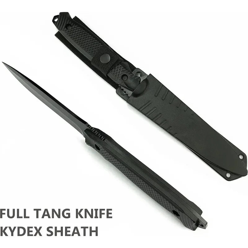 10.5° Fixed Blade Knife with Sheath, 4.9°5Cr13MoV Steel Blade and ABS Handle, EDC Camping Knife for Outdoor Hunting- Straight Blade