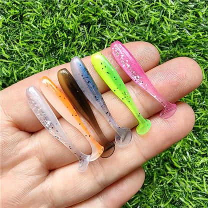 MUKUN 10PCS Micro Soft Paddletails 3.5cm 4cm 5cm for Bass, Pike, Trout, Walleye, Panfish --PERCH KILLER