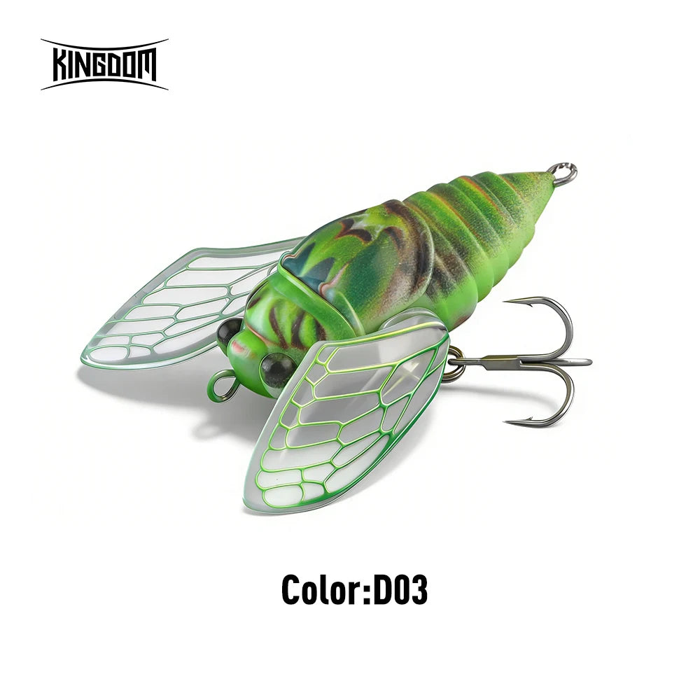 Kingdom 2026 New Cicada Topwater Lure With Wings 21mm 1.6g 27mm 2.4g - Hard Bait For Freshwater Bass or any PREDATOR species