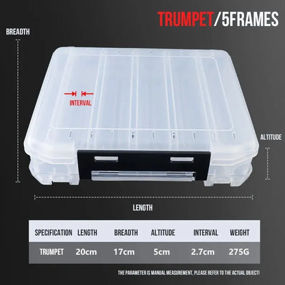 TAIYU 10/14/18 Compartment Double Sided Large Fishing Tackle Box for Storage Big Baits , High Quality Fishing Box