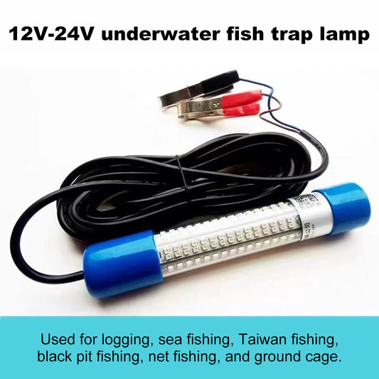 Submersible Fishing Light 50W , 12-24V Glowing Fish Attractor Waterproof for Squid, Shrimp, Krill, baitfish