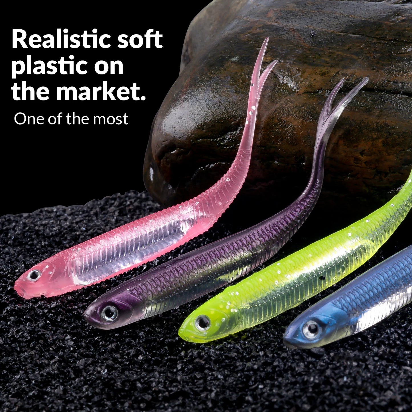 THKFISH 5pcs/6pcs  Lures 100mm 75mm Soft Silicone  3.9g Soft Lure For Bass, Trout, Walleye, Pike Fishing