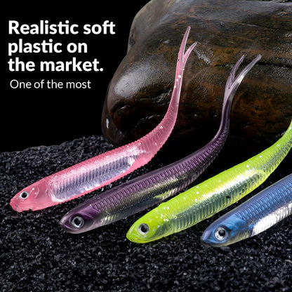 THKFISH 5pcs/6pcs  Lures 100mm 75mm Soft Silicone  3.9g Soft Lure For Bass, Trout, Walleye, Pike Fishing