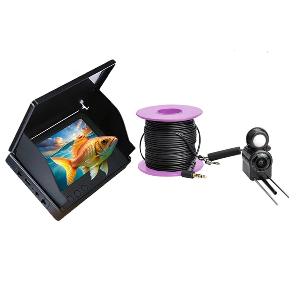 Underwater Fishing Camera 4.3 Inch IPS Monitor Ice Fishing Fish Finder 220°, Night Vision, Waterproof 15/20/30m Cable
