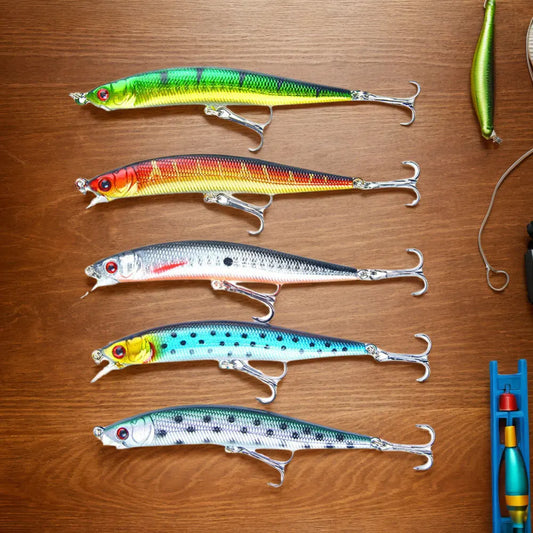 5pcs 10cm 8g Hard Bait, 3D Eyes, for Trout Bass Pike Walleye Fishing