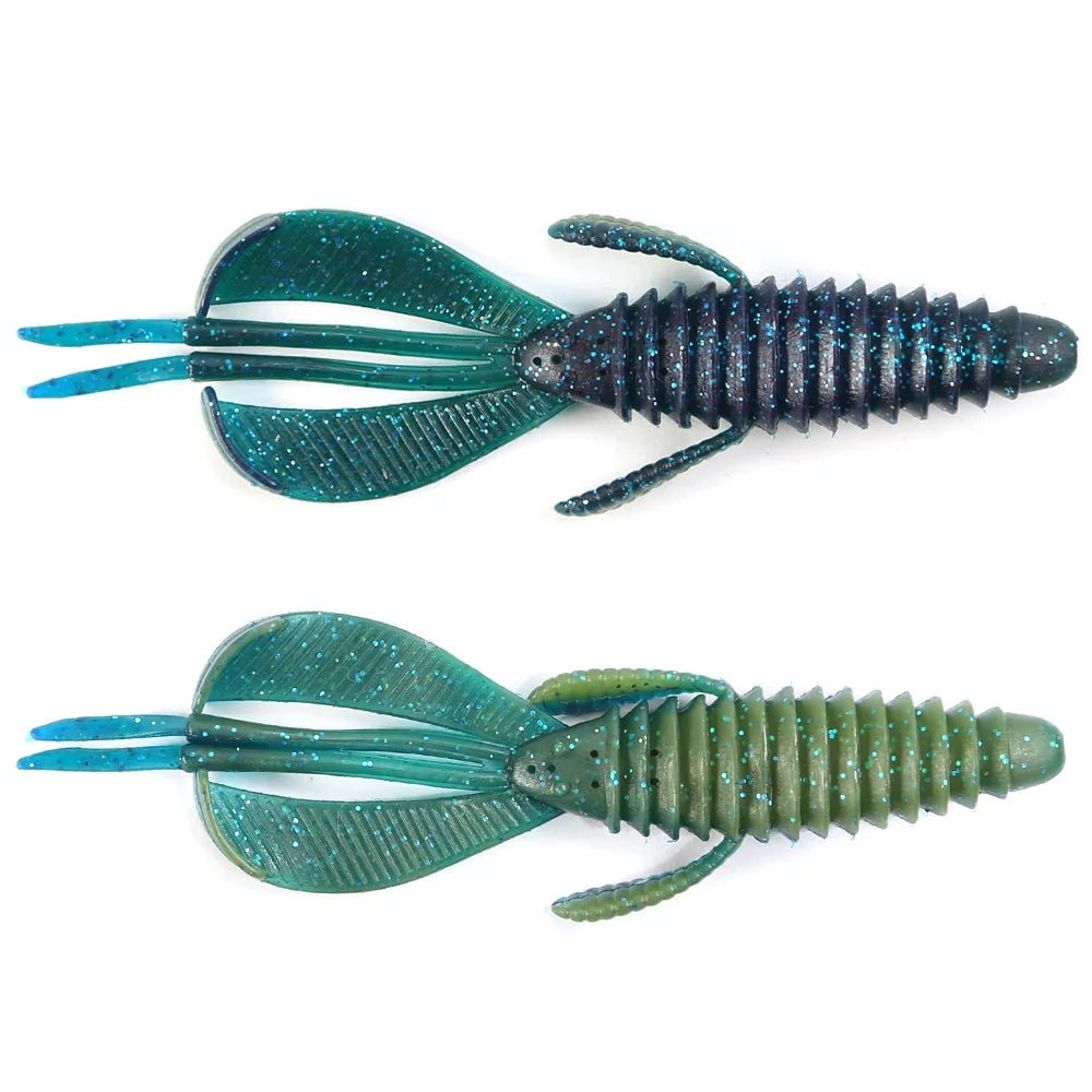 PEAK Craws Lures 6pcs 86mm Softbait for BASS! Great for Texas rigging, Carolina, Jig,or Chatterbait trailer