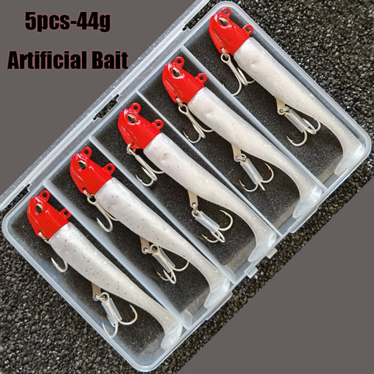 5PCS 44g Artificial Bait Lumious/Glow Mackerel Sea Bullet Bass Snapper Fishing - Swimbait, Jigging