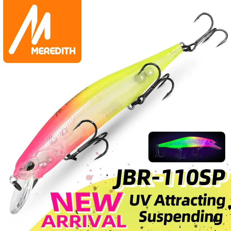 MEREDITH 110SP 17g Suspending Minnow Fishing Lures Saltwater Freshwater Long Casting, Jerkbait