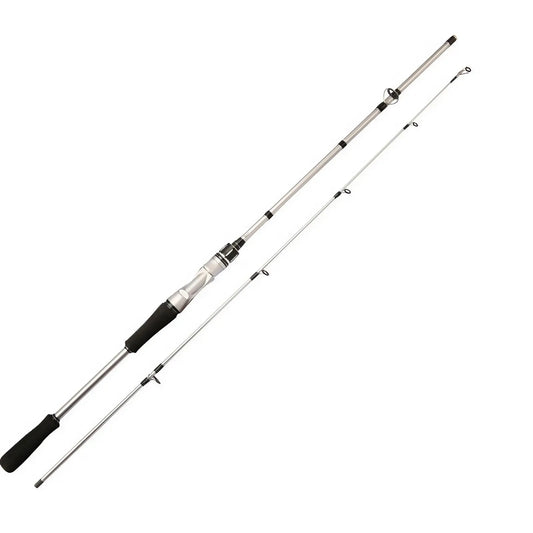 180cm/ 70.86inch-Silvery Carbon-Fiber Lure Fishing Rod- Medium-Fast Speed-Used for Freshwater and Saltwater