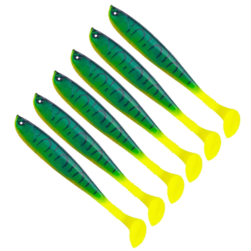 6Pcs Fishing Pike Bait 9cm Artificial Soft Bait Multifunctional Fishing Predator Lure for Saltwater Freshwater