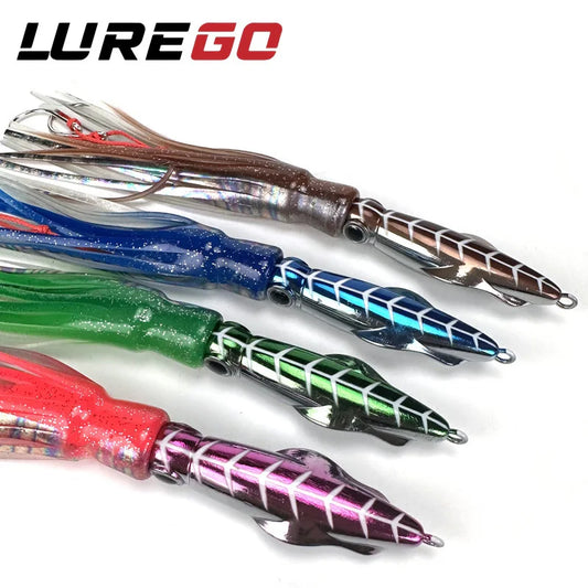 60g、100g、150g、200g Skirted SQUID Lure – Slow Pitch, Jigging/Trolling Lure for Saltwater/Deep Sea Fishing
ALL BILLFISH, MAHI/DORADO, KINGFISH, TUNA, WAHOO, SALMON, STRIPERS...PELAGIC SPECIES