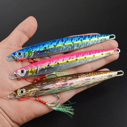 3D Metal Jigs- 60g 80g 100g 120g 150g 200g / Iron /ROCKFISH, SNAPPER, HALIBUT, LING, COWCOD, TUNA, YELLOWTAIL & OTHER DEEP OCEAN SPECIES