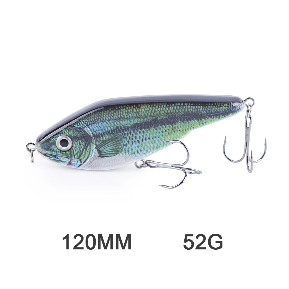 Hanlin Glide/Jerk-bait 75/90/120/150/mm 
FOR BASS, WALLEYE, PIKE, MUSKY, STEELHEAD, SALMON, CATFISH, STRIPERS & INSHORE SPECIES LIKE DRUM, SNOOK, SPECKLED TROUT