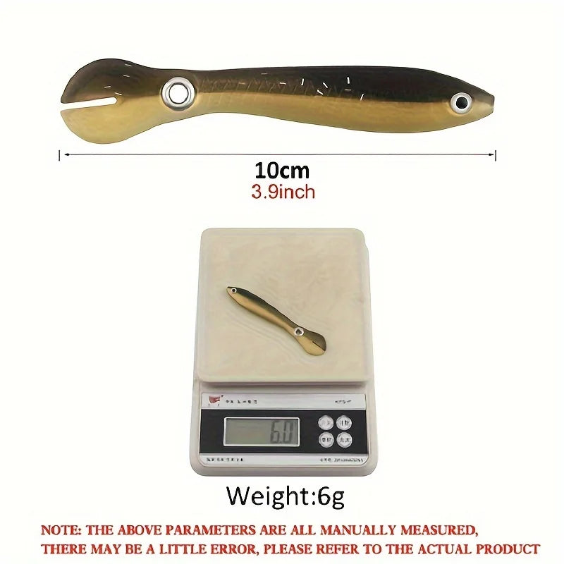 5-Piece Bionic Soft Bait with Sliding Mechanism - Realistic 10cm / 3.9inch -Bass, Carp, Pike and other Species