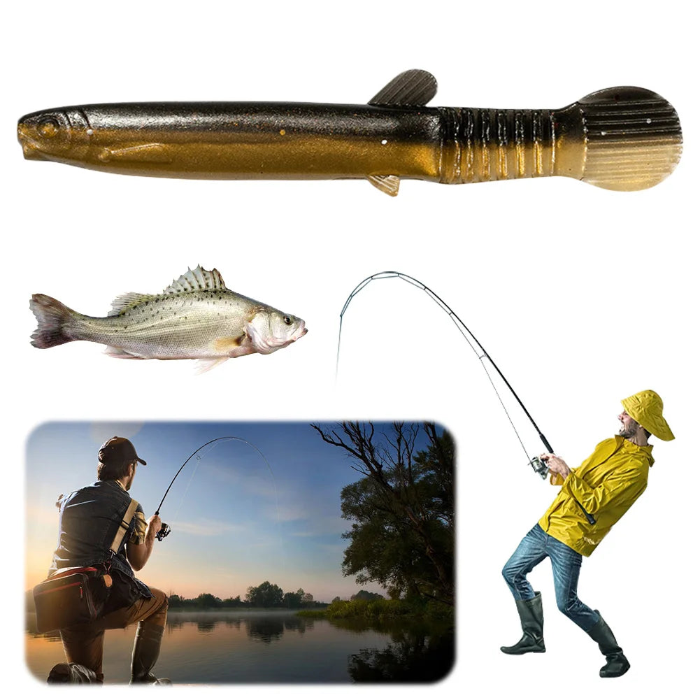 10/20Pcs Bionic Loach Bait 70mm Swing Tail Bait, for Bass, Pike, Trout Fishing