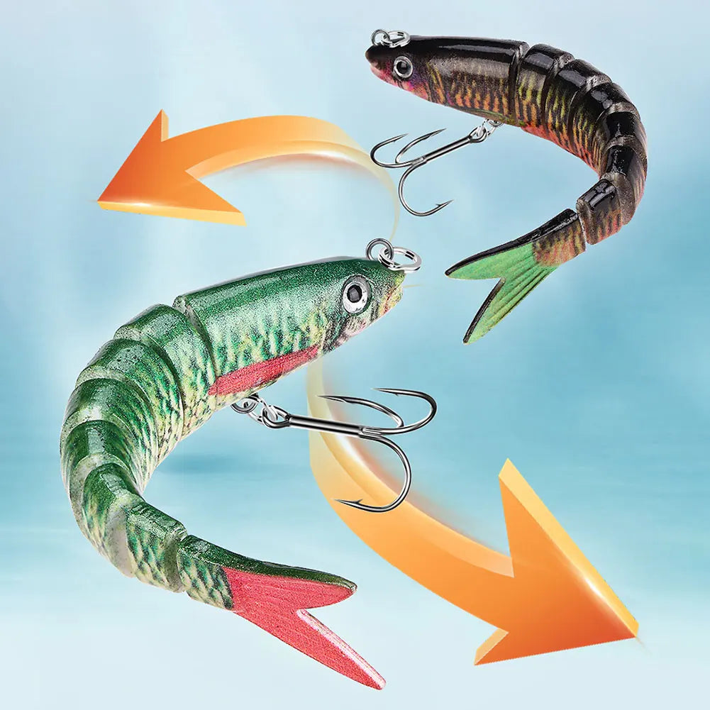 5Pcs Multi Jointed Swimbait with Treble hooks, Multi-Section Hard Bait, Sinking