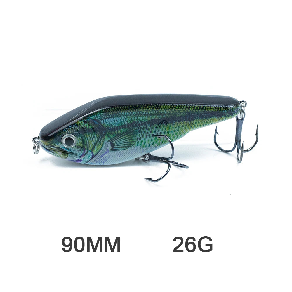 Hanlin Glide/Jerk-bait 75/90/120/150/mm 
FOR BASS, WALLEYE, PIKE, MUSKY, STEELHEAD, SALMON, CATFISH, STRIPERS & INSHORE SPECIES LIKE DRUM, SNOOK, SPECKLED TROUT