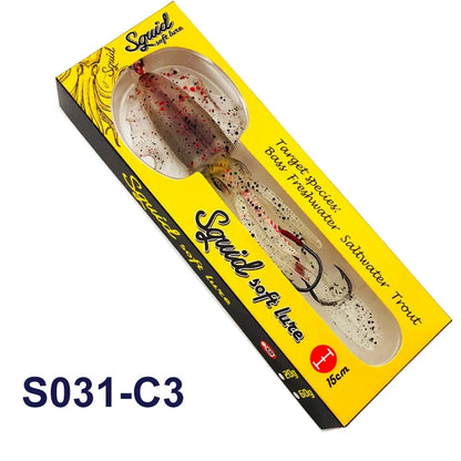 TEASER S031 60g 120g 150g 1Pcs Silicone-Sea Bionics/Swimming, Luminous Soft Squid Jigs