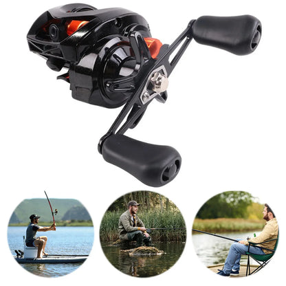 Baitcasting Reel Magnetic Brake System Baitcasting Fishing Reel Right Left Hand High Speed Fishing Reel for Fresh, Saltwater