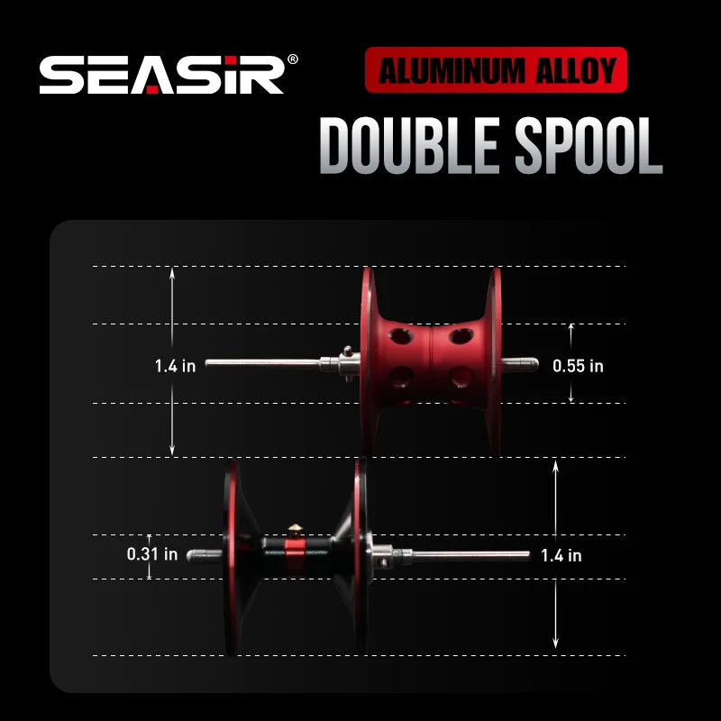 Seasir Salminus Baitcasting Fishing Reel Max Drag 12Kg 8.0:1 High Gear Ratio Metal Aluminum Frame