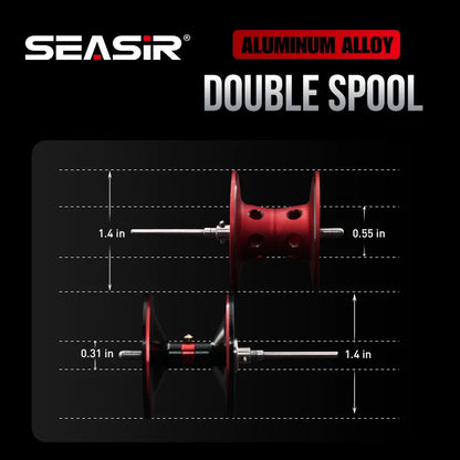 Seasir Salminus Baitcasting Fishing Reel Max Drag 12Kg 8.0:1 High Gear Ratio Metal Aluminum Frame