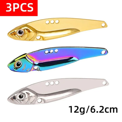 3PCS BLADE-BAIT, Metal Jig - 7g-25g VIB- Sinking/  Pesca, Pike, Carp, Sea Fishing, and ALL Freshwater Species Lure