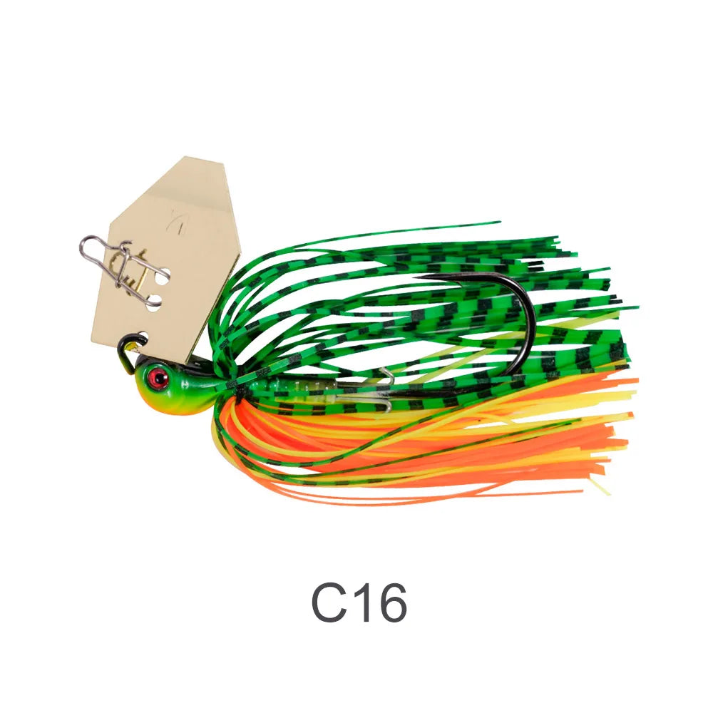 Noeby Chatterbait 10.5g 14g 21g 28g 35g Bladed Jig with Needle Stinger Hook, for Bass, Pike and ALL PREDATORS
