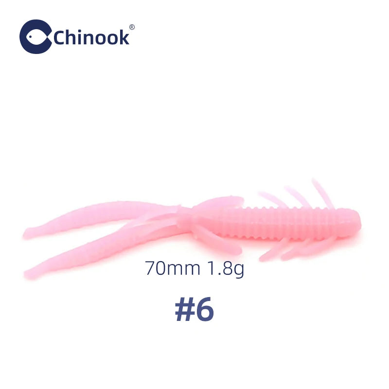 Chinook Split Tail, Soft Bait - Silicone Finesse Bait, Crawfish