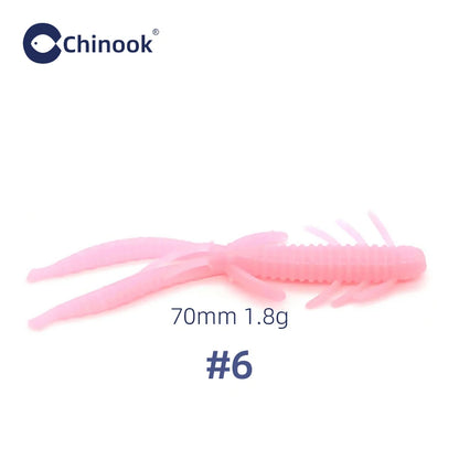 Chinook Split Tail, Soft Bait - Silicone Finesse Bait, Crawfish