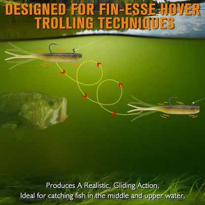 15PCS Hover Rig, Jig head, Swimbait Jig-Heads for Bass Fishing, Bass Hooks 1/0- Hover Strolling Rig Kit- Fishing Jig Heads1/16OZ, 1/8OZ