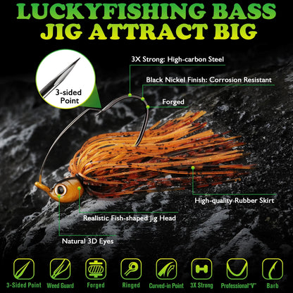Bass Jigs Swim Jigs for Bass Fishing Jigs 5PCS 1/4oz 3/8oz Weedless Fishing Lures for Bass Pike Walleye Muskie