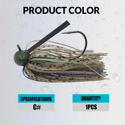 9KM Chatterbaits,  PVC Blades , Football Jig ,Silicone Skirts, Weedless Jig Head for Bass Fishing