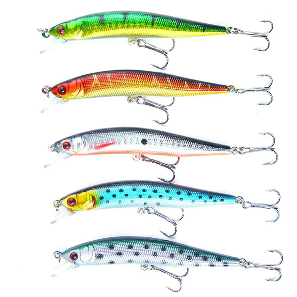 5pcs 10cm 8g Hard Bait, 3D Eyes, for Trout Bass Pike Walleye Fishing