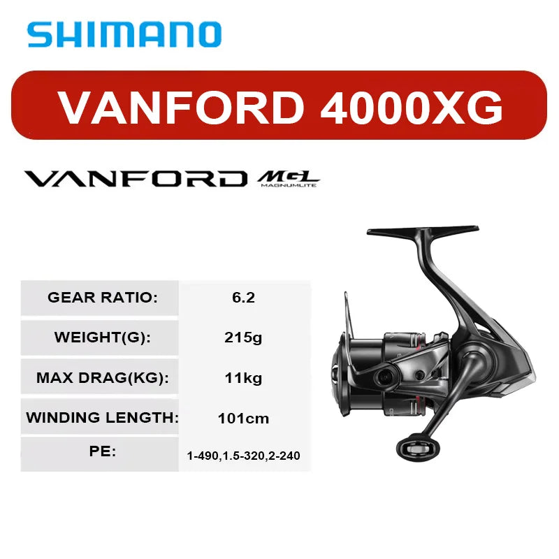 NEW SHIMANO VANFORD Spinning Reel 2500/3000 Series- MGL Rotor Body LONG STROKE Spool- Freshwater/ Saltwater