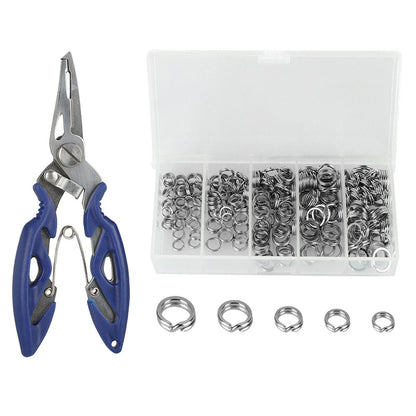 200Pcs Fishing Split Rings Set 5 Size Stainless Steel O Rings , Connector For  Fishing